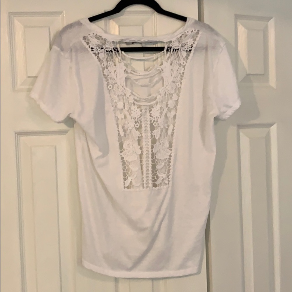 Lace back tee